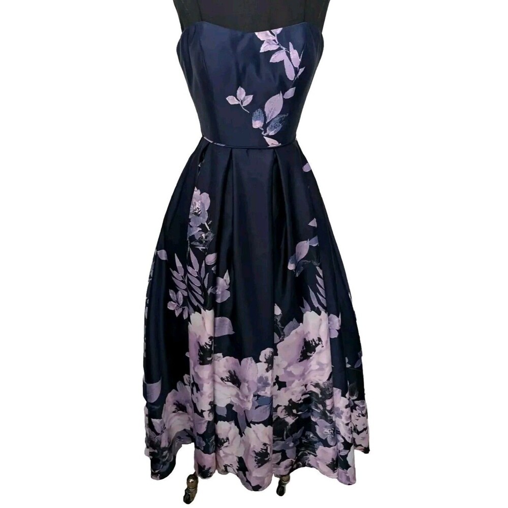 NWT Betsy & Adam Floral Ball Gown Dress Formal Wedding Homecoming Size 4 Pockets